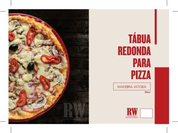Tabua Madeira Linha Pizza Diametro 35 cm x Espessura 1 cm - 2