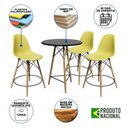 Ver imagem 6 de Conjunto Mesa Bistrô Eames Eiffel Preta com 3 Banquetas Amarelas de Madeira