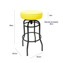 Ver imagem 4 de Banqueta Giratória Bar para Bancada Média Altura 65cm cor Preto Assento Amarelo Poltronas do Sul Ban
