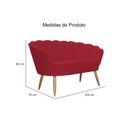 Ver imagem 2 de Kit Namoradeira + 1 Poltrona Decorativa Pétala Suede Vermelho Pés Madeira Mz Decor