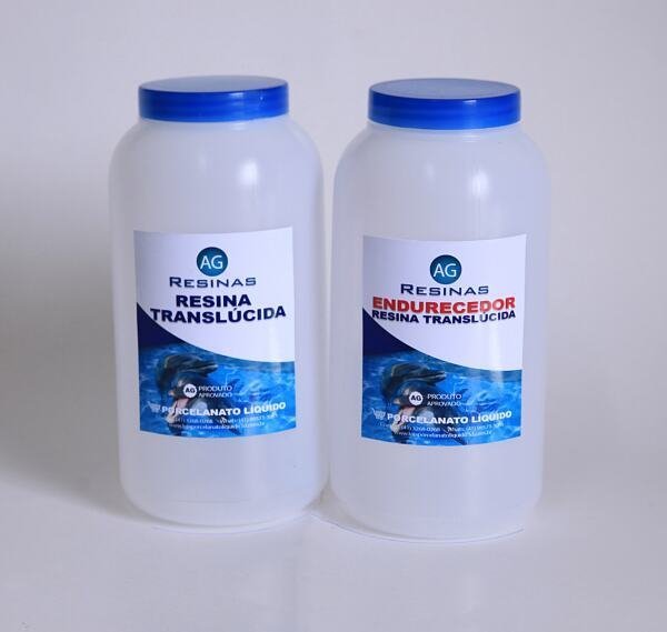 Kit Resina Epóxi Translúcida + Endurecedor para Porcelanato Líquido 3D (1 kg)