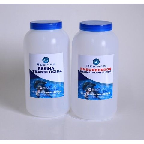 Kit Resina Epóxi Translúcida + Endurecedor para Porcelanato Líquido 3D (1,5 kg)