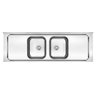 Pia de Inox com Cuba Dupla 1,60 X 0,53 Lisa - 1