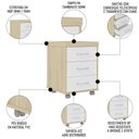 Ver imagem 6 de Conjunto Escritório Home Office 3 Peças Mesa em L Corp A06 Carvalho/branco - Mpozenato