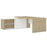 Conjunto Escritório Home Office 3 Peças Mesa em L Corp A06 Carvalho/branco - Mpozenato - 10