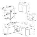Ver imagem 4 de Conjunto Escritório Home Office 3 Peças Mesa em L Corp A06 Carvalho/branco - Mpozenato