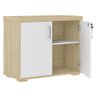 Conjunto Escritório Home Office 3 Peças Mesa em L Corp A06 Carvalho/branco - Mpozenato - 18
