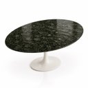 Ver imagem 2 de Mesa de Jantar Saarinen Oval 244x137 cm Tampo Mármore Verde Guatemala Base Laca Branca