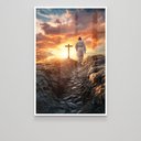 Ver imagem 3 de Quadro Decorativo Jesus e a Cruz Sala Quarto Casa Escritório