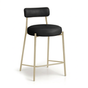 Ver imagem 5 de Banqueta Cozinha Média com Encosto Industrial Champanhe Londres PU Preto D03 - D'Rossi