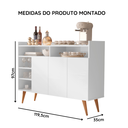 Ver imagem 6 de Buffet Aparador Celta 3 Portas Design Moderno em MDP - Branco