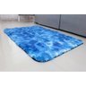 Tapete para Sala e Quarto Peludo Felpudo Macio 1,40x1,00 Azul Mesclado - 1