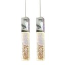 Ver imagem 1 de Kit 2 Pendente De Cristal Com Bolinhas Led Branca Quente 2700K Para Cabeceira Cama Quarto Lavabo