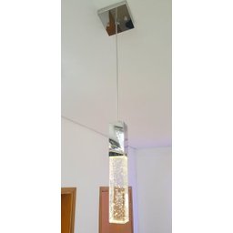 Luminária Pendente De Cristal Com Bolinhas Led Branca Quente 2700K Para Cabeceira Cama Quarto Lavabo - 3