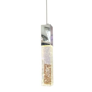 Luminária Pendente De Cristal Com Bolinhas Led Branca Quente 2700K Para Cabeceira Cama Quarto Lavabo