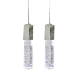 Kit 2 Pendente De Cristal Com Bolinhas Led Branca Fria 6500K Para Cabeceira Cama Quarto Lavabo - 1