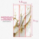 Ver imagem 5 de Papel de Parede Painel 3D Mármore Branco Fio Dourado 1,5M Revestimento Auto Colante Marmorizado