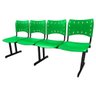 Cadeira Iso Pp Rp Longarina 4 Lugares Color Verde - 1