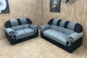 Ver imagem 1 de Sofá 2 e 3 Lugares Cinza com Preto 605/601 Corsa