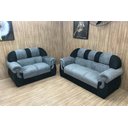 Ver imagem 1 de Sofá 2 e 3 Lugares Cinza com Preto 605/601 Corsa