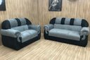 Ver imagem 2 de Sofá 2 e 3 Lugares Cinza com Preto 605/601 Corsa