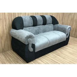 Sofá 2 e 3 Lugares Cinza com Preto 605/601 Corsa - 4