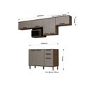 Ver imagem 2 de Cozinha Compacta 6 Peças sem Tampo com Nicho Micoondas Luna Nogueira Dourado/cinammon