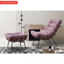 Ver imagem 6 de Kit Cadeira Costela e Puff Suede Rosa Fibra Silicone Premium:poltrona Costela Veludo Rose