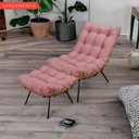 Ver imagem 4 de Kit Cadeira Costela e Puff Suede Rosa Fibra Silicone Premium:poltrona Costela Veludo Rose