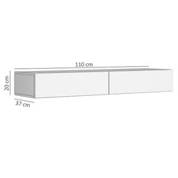 Aparador Buffet Bancada Suspenso Flutuante 1,10m Design Luxo:branco Fosco - 3