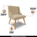 Ver imagem 4 de Cadeira Decorativa Sala de Jantar Pés Palito de Madeira Firenze Linho Palha/Natural G19 - Gran Belo