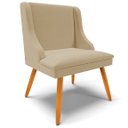 Ver imagem 1 de Cadeira Decorativa Sala de Jantar Pés Palito de Madeira Firenze Linho Palha/Natural G19 - Gran Belo