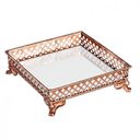 Ver imagem 1 de Bandeja Decorativa Quadrada de Ferro com Espelho 17cm Mart Collection