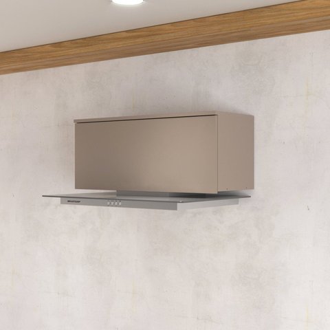 Armário Aéreo 1 Porta Basculante 80cm Clara Yescasa Cinza/Avela