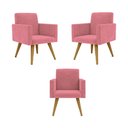 Ver imagem 4 de Kit 03 Poltronas Nina Decorativa para Recepção Balaqui Decor Cor:rosa