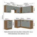 Ver imagem 4 de Armário de Cozinha Completa de Canto 399cm Rustic Cinza Agata Madesa 02