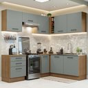 Ver imagem 2 de Armário de Cozinha Completa de Canto 399cm Rustic Cinza Agata Madesa 02