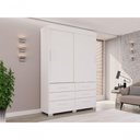 Ver imagem 7 de Guarda Roupa New Star 2 Portas 6 Gavetas sem Espelho Salleto Branco