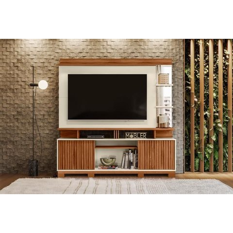 Estante Home Denver 1.8 Cinamomo Mel/off White/carrara