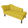 Recamier Cecília Estofado Direito com Pés Retrô Tabaco Suede Amarelo - Dl Decor - 4