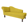 Recamier Cecília Estofado Direito com Pés Retrô Tabaco Suede Amarelo - Dl Decor - 3