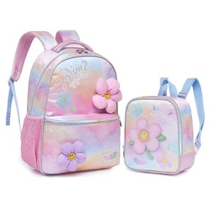 Kit Mochila e Lancheira Escolar Infantil Pack Me Daisy Rosa - Pacific