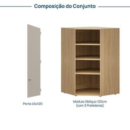 Módulo de Canto Oblíquo 120 Frame CabeCasa MadeiraMadeira - 3