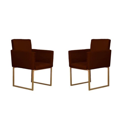 Kit 02 Poltronas para Recepção e Sala de Estar Klara Suede Vinho