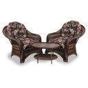 Ver imagem 1 de Conjunto de Poltronas Fibra Sintética Janaína - 2 Poltronas + 1 Mesa Centro - Tecido Maui Preto