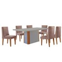Ver imagem 2 de Mesa de Jantar Isadora 180cm Tampo Mdf Vidro com 6 Cadeiras Safira