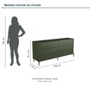 Ver imagem 3 de Cômoda Bend 6 Gavetas Incolar Musgo com Pé Preto