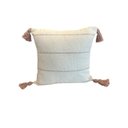 Ver imagem 4 de Capa de Almofada Rústica em Algodão 4 Listras com Pompom Rosê/cru