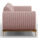 Ver imagem 5 de Sofá 3 Lugares para Sala de Estar Molino 180 Cm D02 Pés D'ouro Veludo Rosê C-305 - Lyam Decor