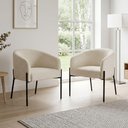 Ver imagem 1 de Poltrona Decorativa Kit 2 Arielle Boucle Confortável Bege D'Rossi